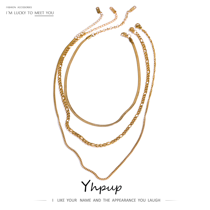 Birth Flower Necklace - Yhpup Stainless Steel Chain Layered Necklace