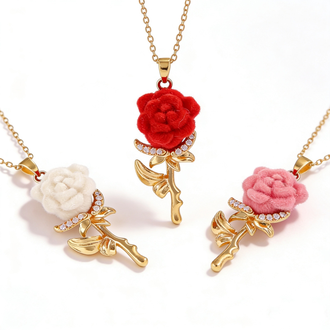 Women's Rose Necklace with Fre - Birth Flower Necklace recension och pris