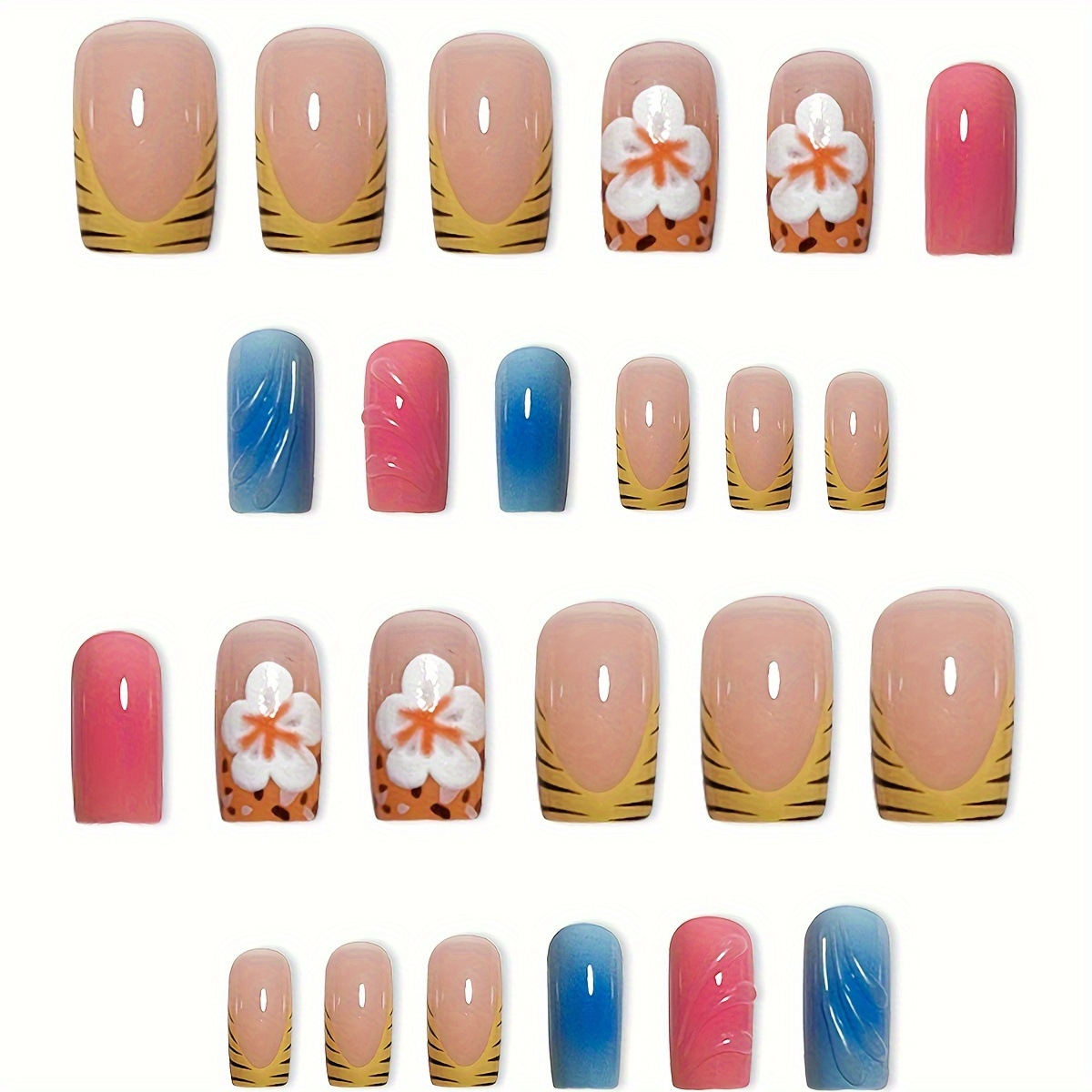 24pcs Short Square Head False  - Pressed Flower Art recension och pris